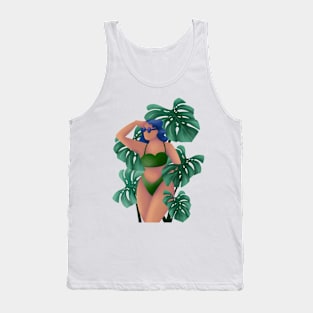 Plant Lady Summer, Beach and Monstera Plants Tank Top